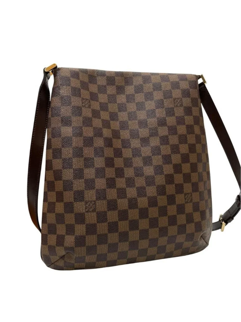 Louis Vuitton Damier Musette Shoulder Bag Brown